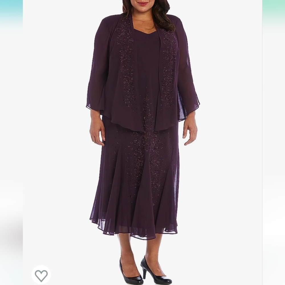 16W R&M Richards Eggplant Dress worn once.